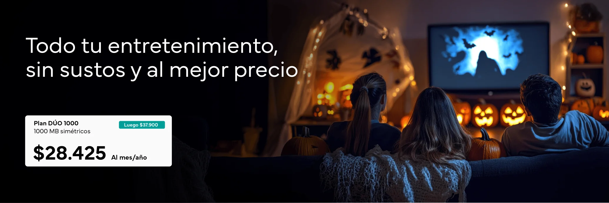 Los mejores planes de 800 megas en Dúo Tv + Fibra y solo fibra con Bitred este mes de los sustos junto a bitred