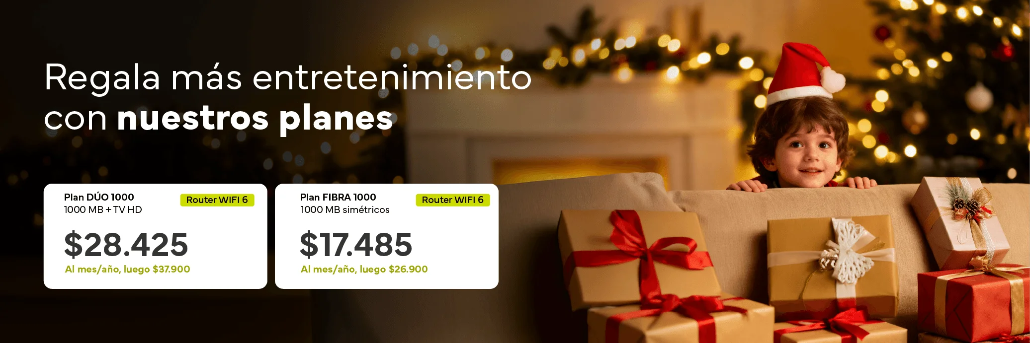 Los mejores planes de 1000 megas en Dúo Tv + Fibra y solo fibra con Bitred este mes de la navidad junto a bitred