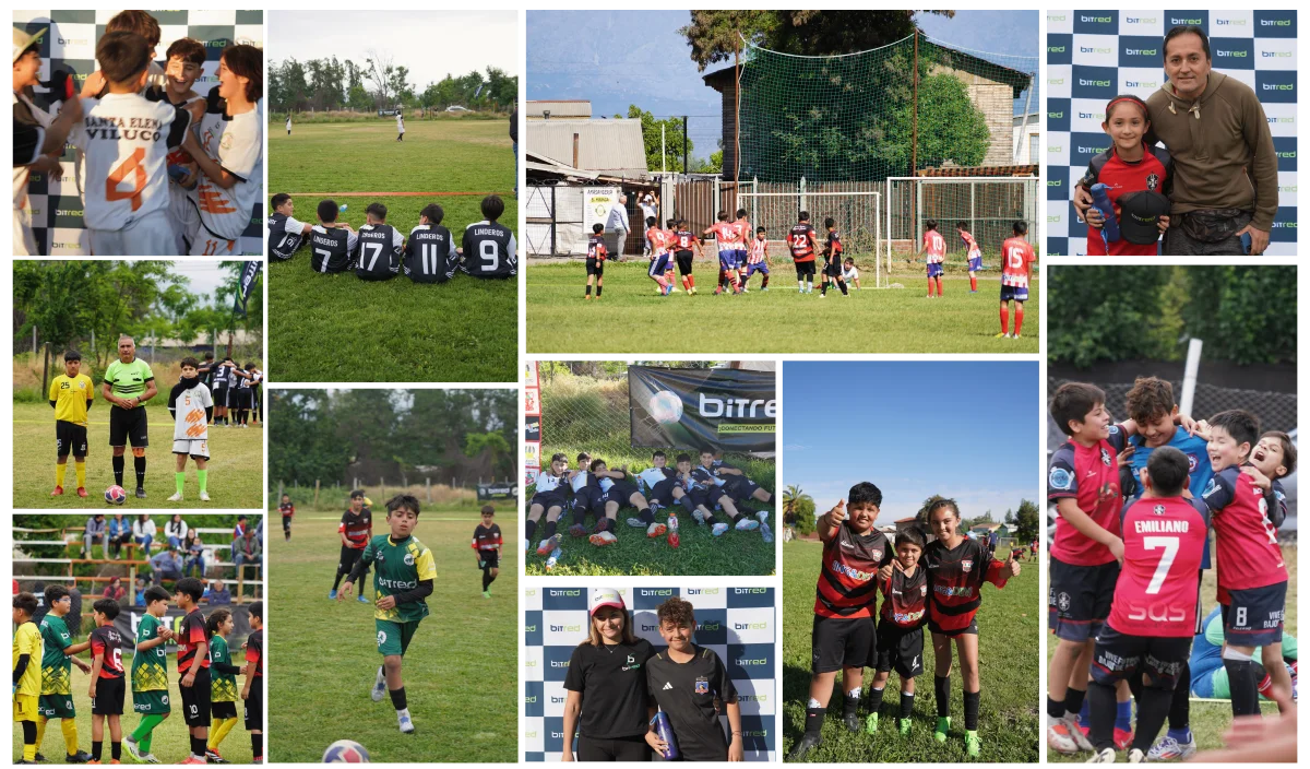 collage de imagenes de la copa infantil de fútbol realizada por Bitred telecomunicaciones