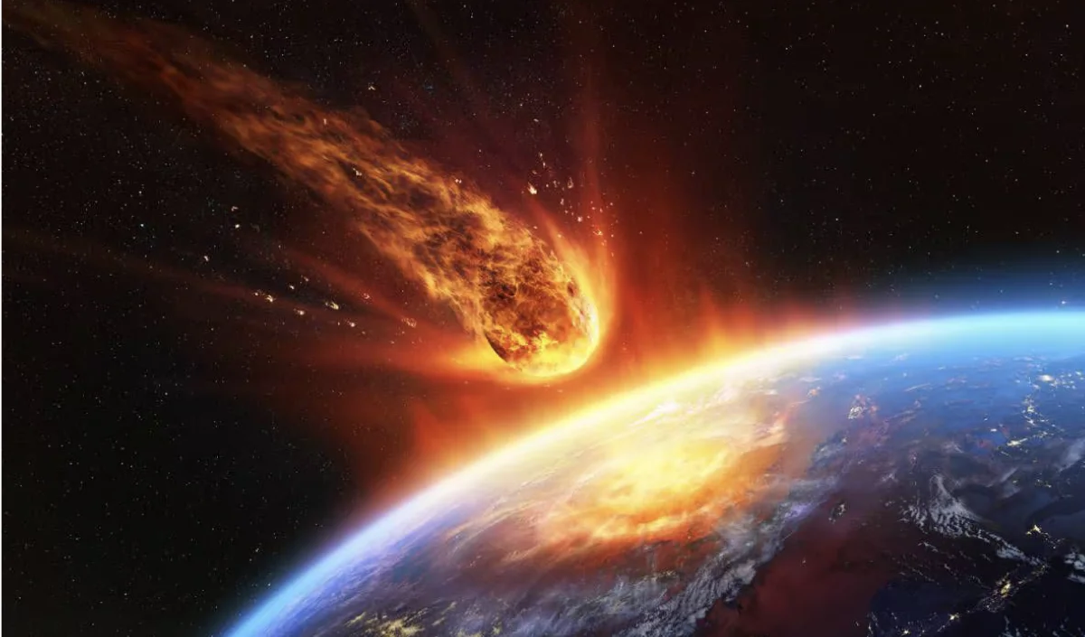 imagén representativa de un desastre natural de un meteorito en la tierra