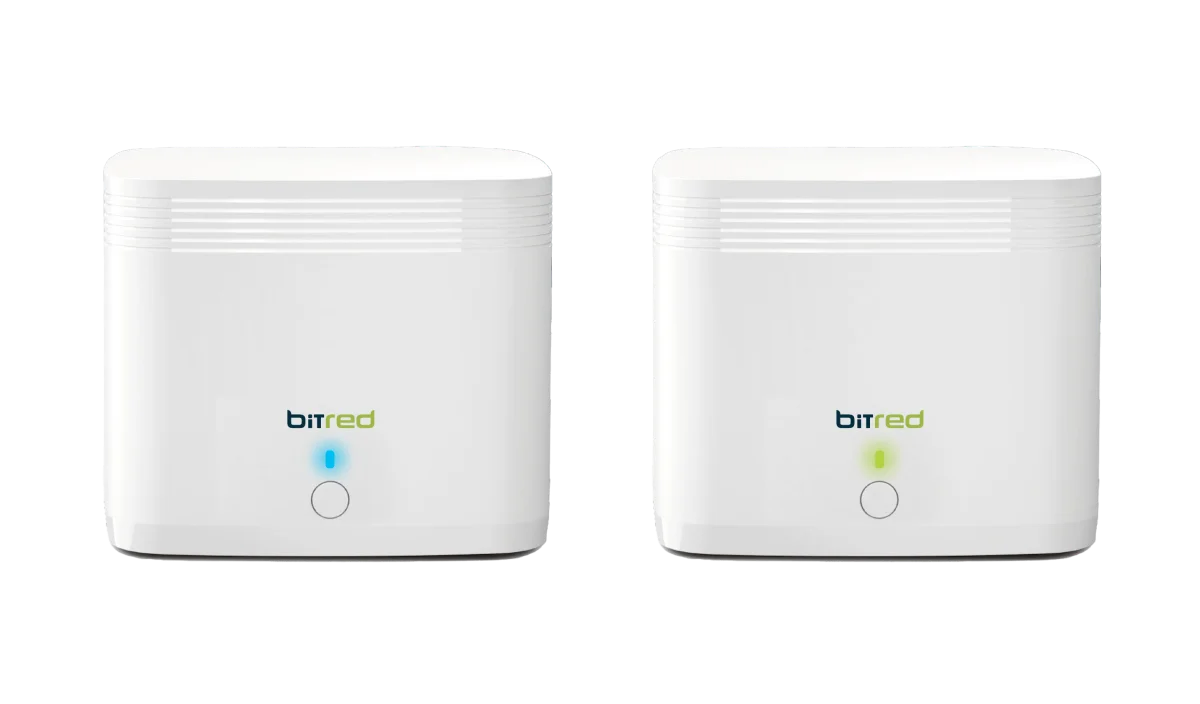 imagén de router bitred con luz verde y azul