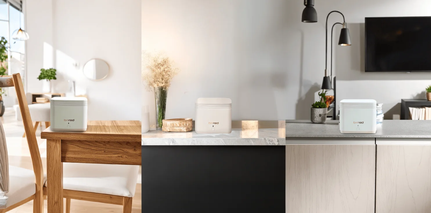 como se ve el nuevo router mesh de bitred según el ambiente deseado