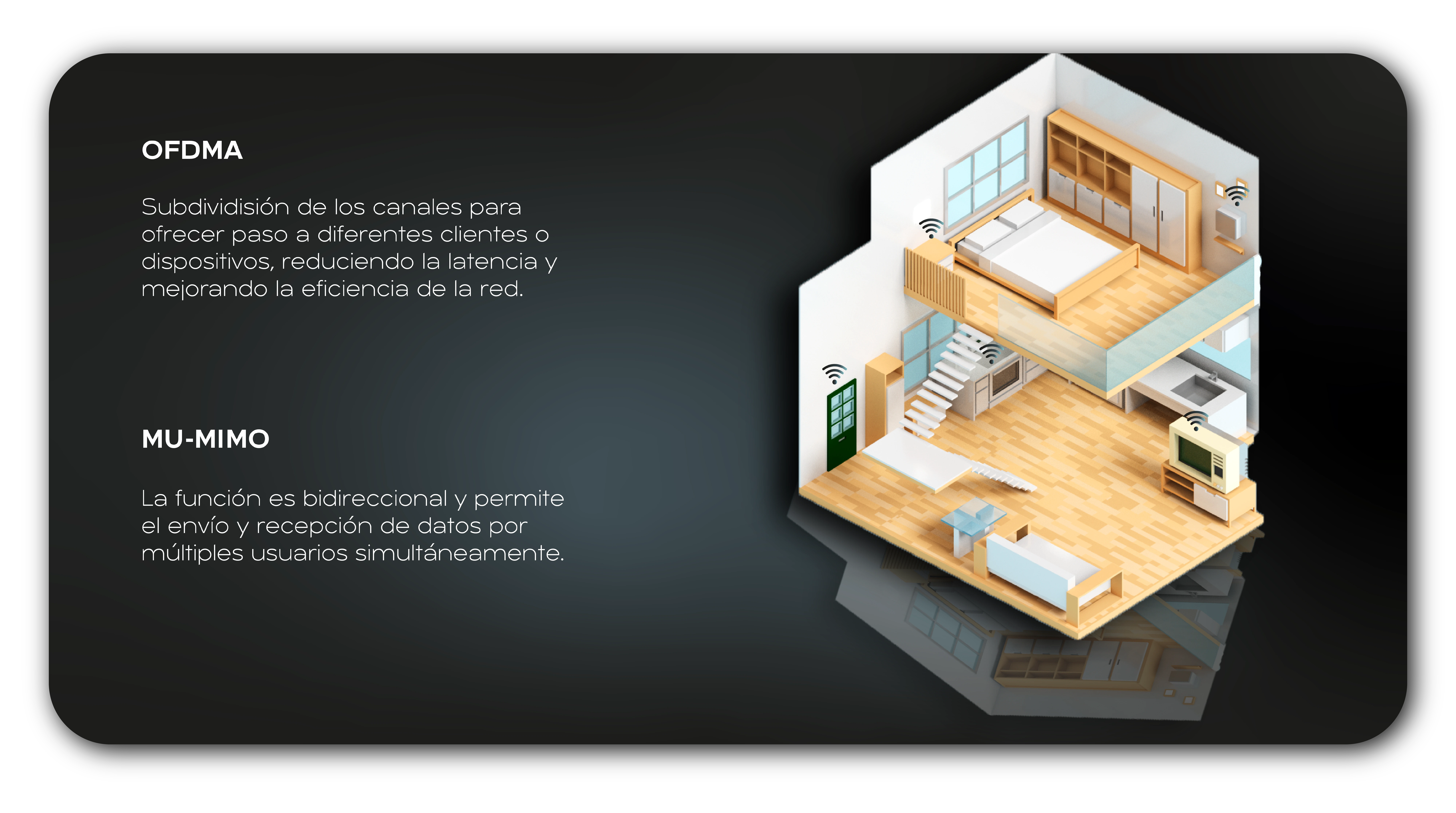 Maqueta de casa de dos pisos. El primero es una sala de estar y una cocina. En el segundo hay una cama, un velador, un ropero, una repisa. El piso es símil madera.